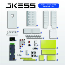 JKBMS Boîtier de batterie DIY vide avec BMS LCD, pour stockage d'énergie domestique