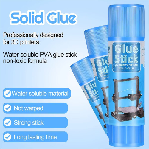 3D Printer Glue Sticks PVP Solid for Hot Bed, 6 Pieces, Blue, Model Removal 2