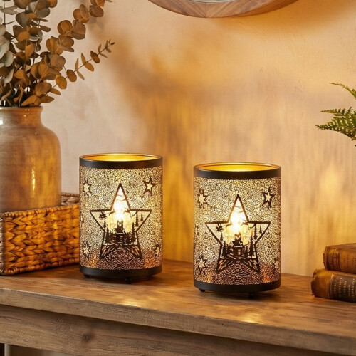 2 Night LED Lamps Battery Operated Star Lights