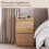Vida Designs (Pine) Denver 2 Drawer Bedside Chest with Power Outlet, Modern Nightstand Storage Table 5