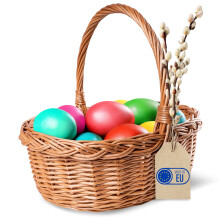 Creative Home Osterkorb Picknickkorb Weidenkorb mit Henkel 35 x 30 x 35 cm