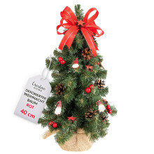 Creative Home Kleiner Weihnachtsbaum Rot Geschmückt | Höhe 40 cm