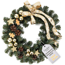 Creative Home Weihnachtskranz Gold Türkranz Weihnachten Tannenkranz ø 35 cm