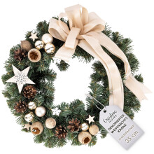Creative Home Weihnachtskranz Champagner Türkranz Weihnachten ø 35 cm
