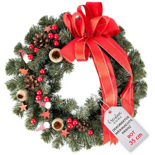 Creative Home Weihnachtskranz Rot Türkranz Weihnachten Tannenkranz ø 35 cm