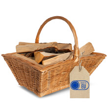 Creative Home Großer Kaminholzkorb Weide Holzkorb für Kaminholz 50x40x37 cm