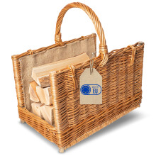 Creative Home Groß Kaminkorb Holzkorb Kaminholzkorb Rattan 45 x 30 x 47 cm