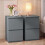 Vida Designs (Grey) Denver 2 Drawer Bedside Chest, Modern Nightstand Storage Table- Set of 2 1