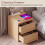 Vida Designs (Pine) Denver 2 Drawer Large Bedside Chest with Power Outlet, Modern Nightstand Storage Table 7