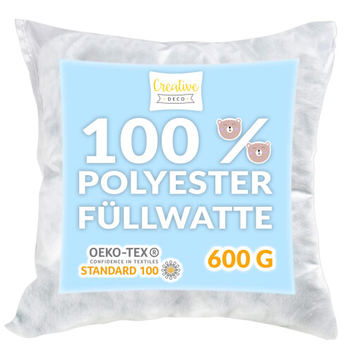 Creative Deco Füllwatte 600g | Antiallergisch | 95 C waschbar
