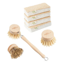 Cooks Professional Eco Cleaning Tools Set | Washing Up Brush and Sponge Set