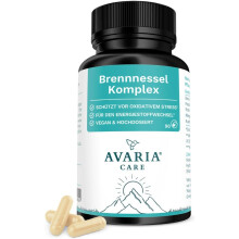 Brennnessel Komplex 90 Kapseln – 500 mg Brennnesselblatt-Extrakt, Rosskastanie & Weinrebenblatt, vegan – Avaria Care