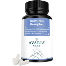 Kulturen Komplex 180 Kapseln – 20 Mrd. KBE, 20 Stämme, mit Inulin & Calcium, vegan & ohne Zusätze – Avaria Care