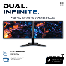 Dual Monitor Screen Setup Bundle DELL 2 x 24" FULL HD 1920x1080 HDMI - Refurbished