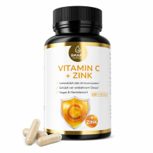 Vitamin C + Zink 180 Kapseln – 1.000 mg gepuffertes Vitamin C & 15 mg Zink-Bisglycinat, vegan & magenfreundlich – Smart Fasting