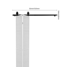 VEVOR Kit de Quincaillerie pour Porte de Grange Pliable, Rail de Guidage en Acier pour Placard, 52 pouces