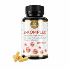 Vitamin B-Komplex 180 Kapseln – alle 8 B-Vitamine, hochdosiert & vegan, für Energie & Nerven, 6 Monate – Smart Fasting