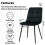 Grey Dining Table, 2 Black Tufted Velvet Chairs and 1 Bench Dining Set 5
