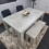 Grey Dining Table, 2 Black Tufted Velvet Chairs and 1 Bench Dining Set 8