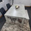 Grey Dining Table, 2 Black Tufted Velvet Chairs and 1 Bench Dining Set 9