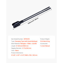 VEVOR Perforateur de trou pour poteau, manuel, en acier, 1460 mm, pour jardinage et agriculture