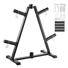 SucceBuy Support de stockage de poids, Rack à disques et haltères, Capacité 300 lbs, Métal noir pour salle de sport à domicile