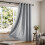 (66x84inch-Single Panel Only, Silver) 100% Blackout Linen Curtains 185GSM Triple Layer Technology 1