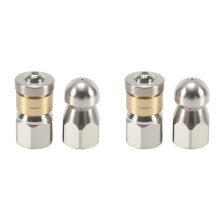2X Kanal Jetter Schlauch Düse, Hoch Druck Reiniger Schlauch Düse, 1 Knopf Nasen Düse und 1 Rotierende Düse, 1/4 Zoll Pack mit 2