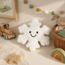 (1) Pet Companion Smiling Snowflake Plush Pet Toy With Built-in Bell, Soundproof Anti-Bite Doll, Christmas Soothing Interactive Bite