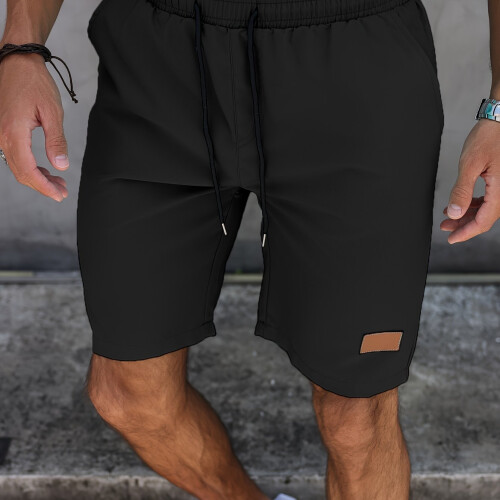 (Black, 31) Summer New Men's/solid Color Shorts/elastic Pull Shorts/casual Shorts