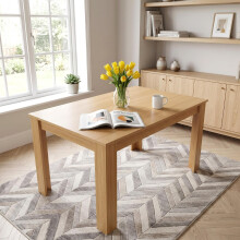 Wooden Rectangle Oak Dining Table (140x80x75cm)
