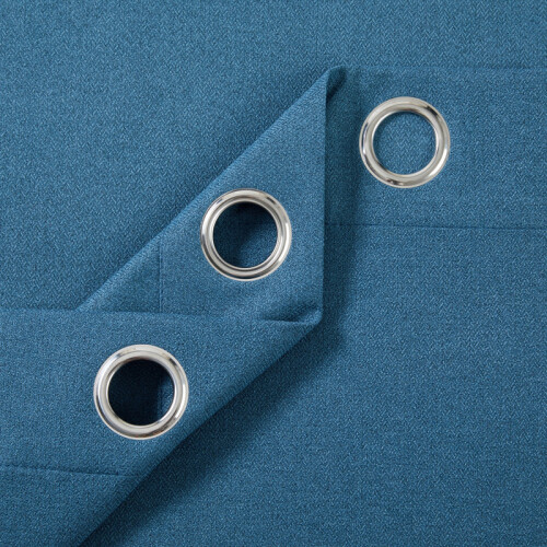 Imperial Rooms (Linen Ringtop - Blue) 66x84 Dual Panel Curtains with Free Tiebacks | Premium Quality Drapes 2