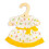 Vestido de boneca - BIGJIGS - Com estampas - borda amarela - laço - lavável 1
