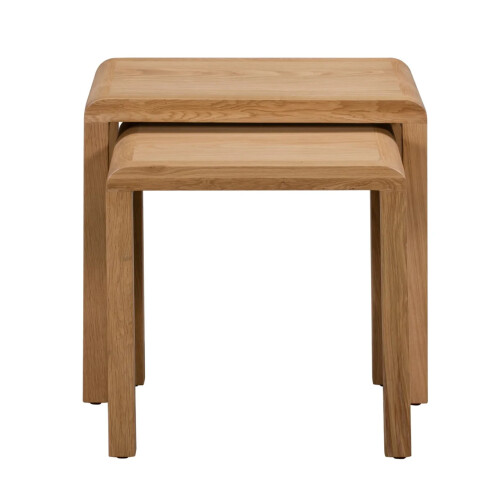 Curve Oak Nest Of 2 Tables 2