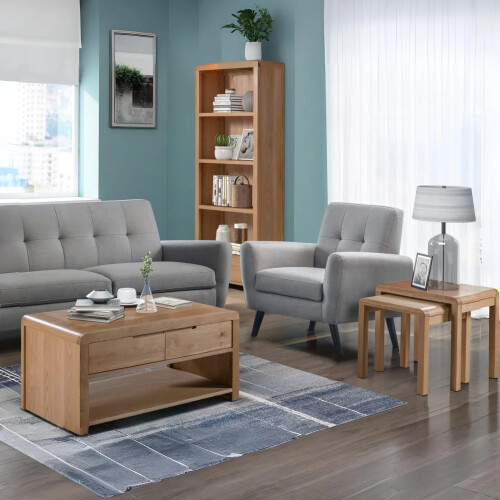Curve Oak Tall Bookcase 2