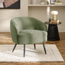 Dahlia Olive Green Linen Upholstered Accent Chair
