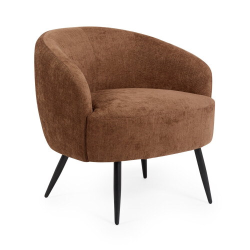 Dahlia Rust Brown Linen Upholstered Accent Chair 1