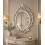Oval Ornate Baroque Mirror White Rustic 69x48x3Cm 1