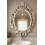 Oval Ornate Baroque Mirror White Rustic 69x48x3Cm 3