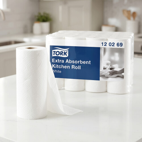 GEEZY GEEZY Kitchen Paper Towel Rolls 2-Ply 64 Sheets Absorbent Cleaning Tissues 24 Pack 1