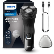 Rasoio elettrico - PHILIPS - Serie 3000X - Wet &amp; Dry - Tecnologia SkinProtect - Nero Profondo