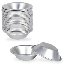 25 Pack Egg Tart Mold Egg Tart Cup Egg Tart Base, Round Resuable Nonstick (Aluminum)