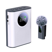 Amplificateur vocal avec microphone cravate magnétique, microphone personnel et haut-parleur avec écran LED. Amplificateur vo