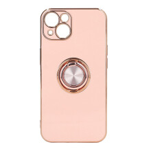 Étui avec anneau et support à paillettes or rose compatible avec iPhone 13 - Ultra fin, antichoc, rose clair