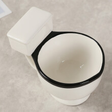 Mug de toilette en céramique original avec anse, 300 ml, pour café, thé, lait ou glace. Idée cadeau amusante.