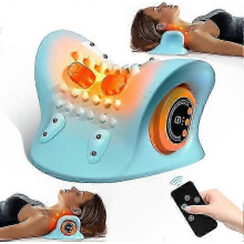 Appareil de massage cervical sans fil avec fonction chauffante et électrothérapie, oreiller cervical ergonomique pour soulage