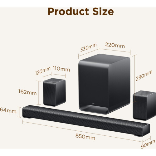 TCL TCL S65K-UK Bluetooth Soundbar - Black 1