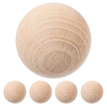 5 Stück 5 cm große Holzkugeln für Krocketspiele im Garten, unbehandelte Holzkugeln zum Basteln und Bemalen