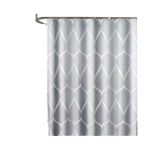 Duschvorhang 120 x 180 cm, wasserdicht, waschbar, schimmelresistent, Polyester, Grau 2