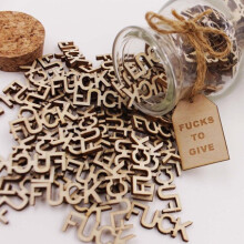 Botella de madera creativa 2025 con la palabra "Fucks" (Fucks) - Regalo ideal para la oficina, el hogar o el área de estudio.